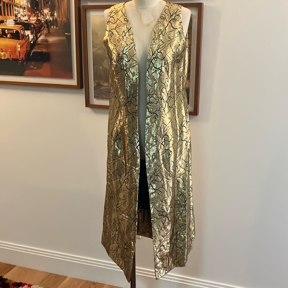 Vintage Gold Lame Duster sz S